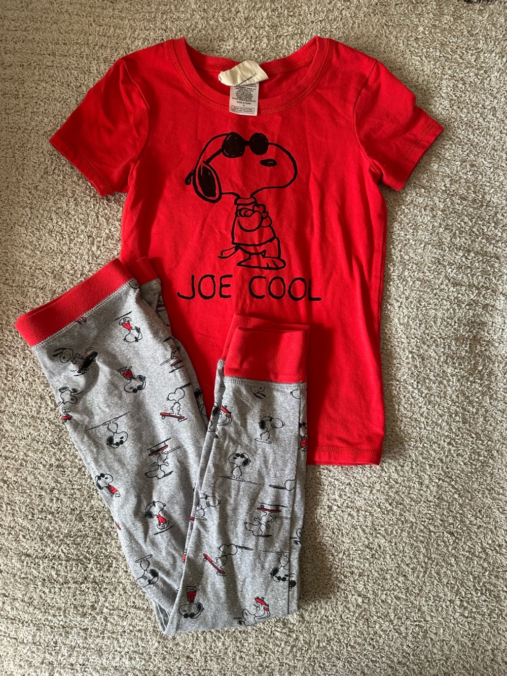 Red Snoopy 'Joe Cool' Kids Pajama Set